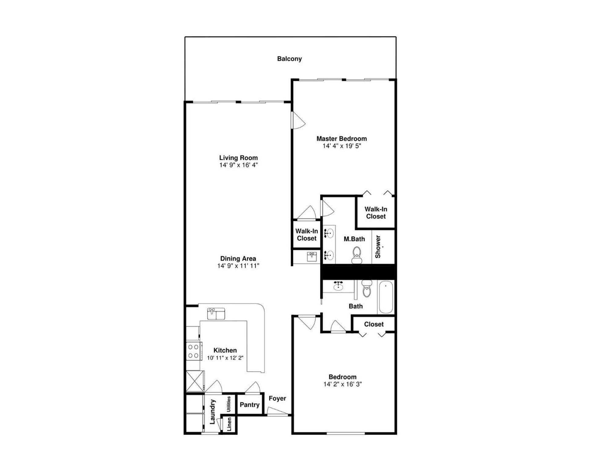 Beautiful In With Outdoor Swimming Pool And 2 Bedrooms Apartment *